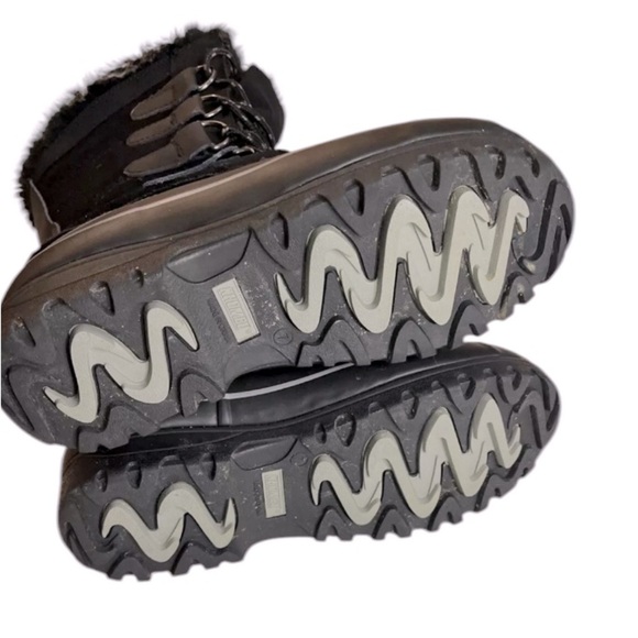 KHOMBU Women's Black Leather Rubber Winter Snow Boots Fleece Lined Mid Calf 7 - Picture 14 of 14